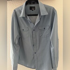 Eighth Avenue Men's Blue Button-Down Long Sleeved Small Dot Pattern Shirt SZ L